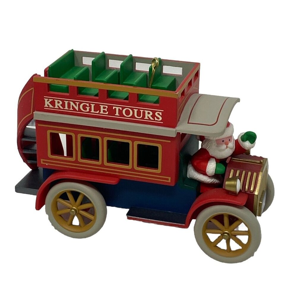 Hallmark Ornament 1992 Kringle Tours Here Comes Santa Double Decker Bus #14